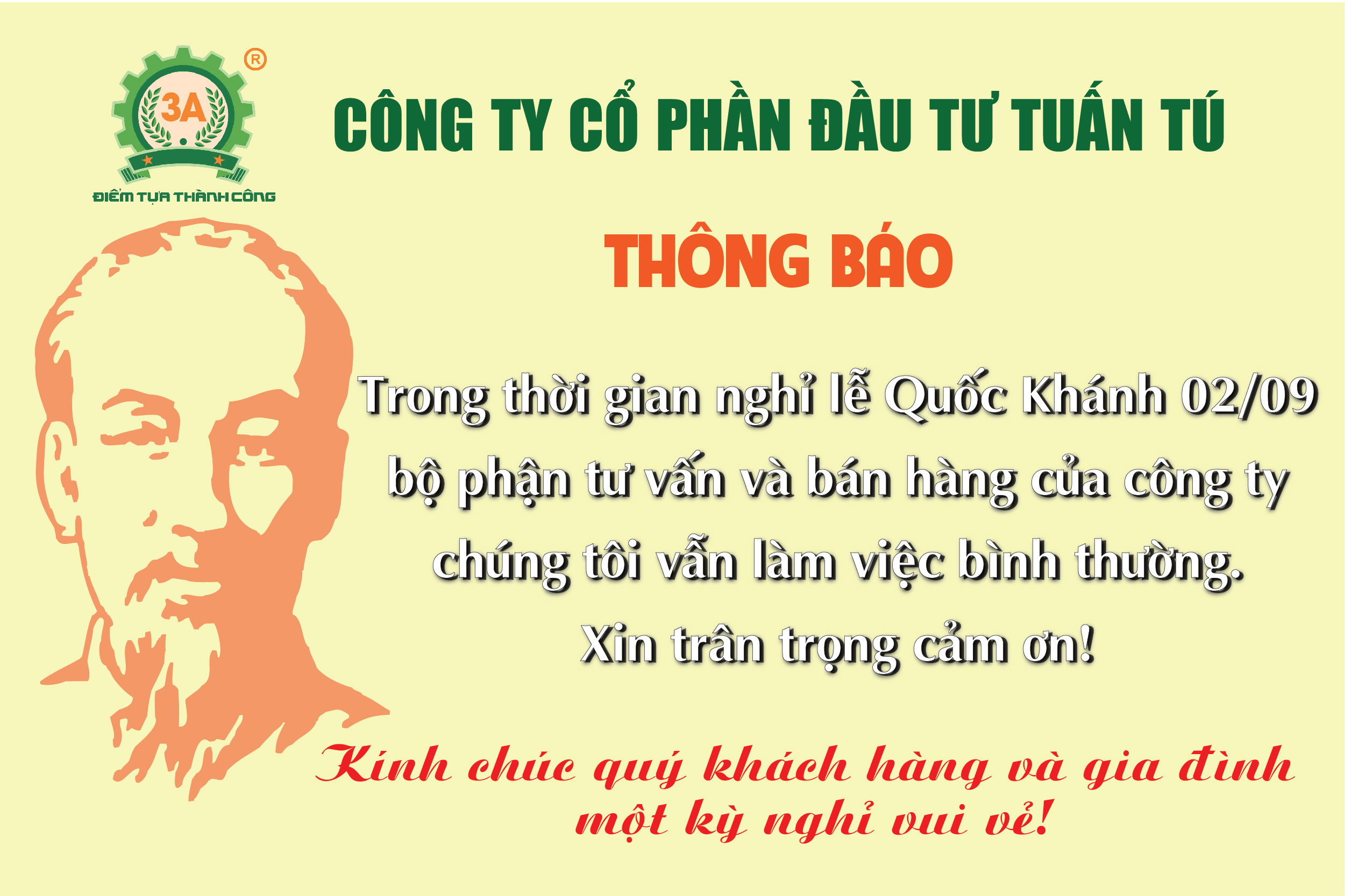 Thông báo nghỉ lễ Quốc Khánh 2019
