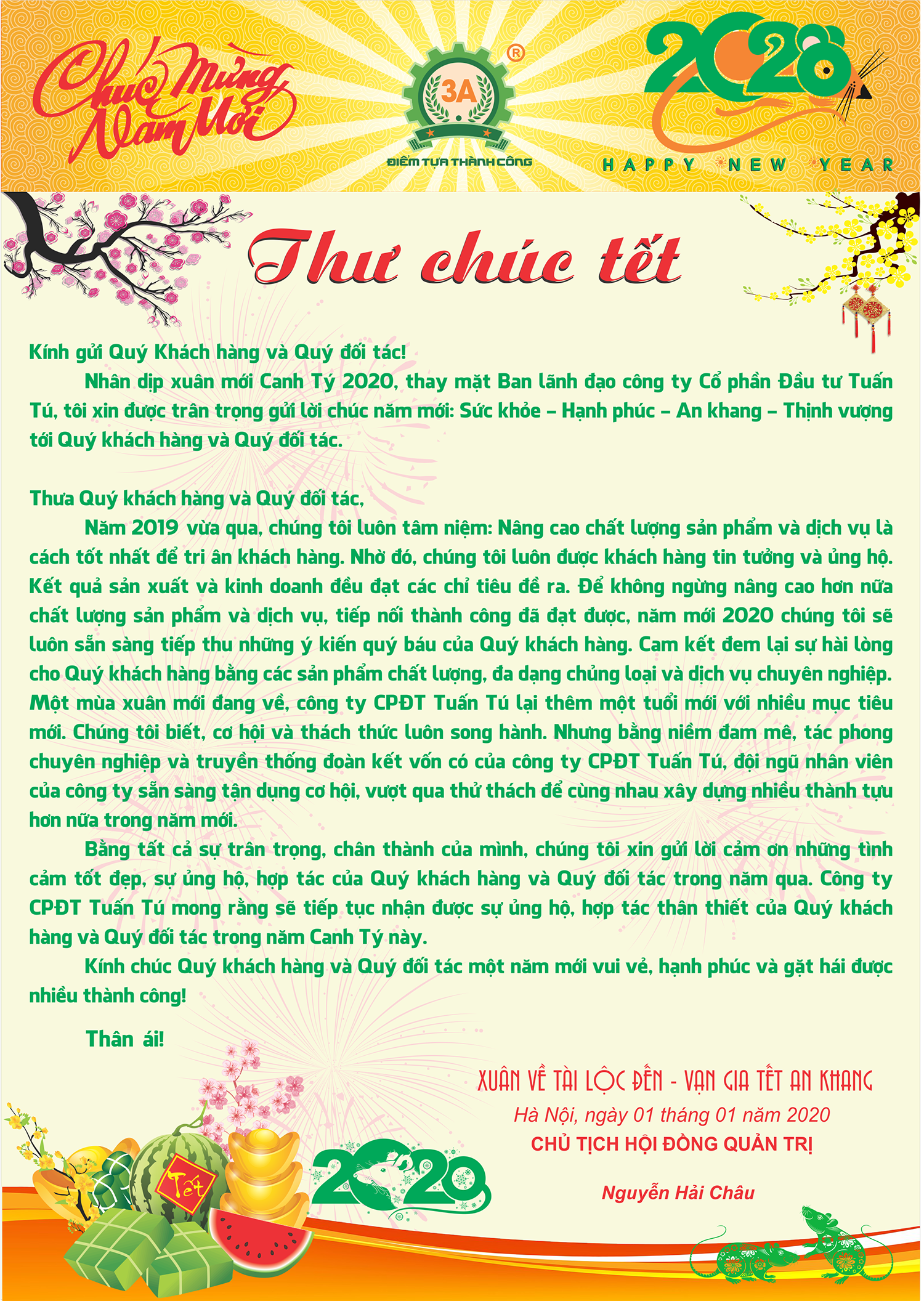 Thư chúc Tết 2020