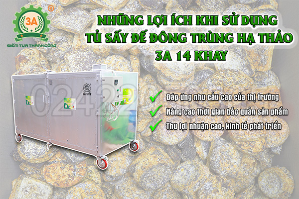 Những lợi ích khi sử dụng Tủ sấy đế đông trùng hạ thảo 3A 14 khay