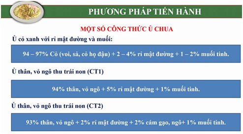 Một số công thức ủ chua bằng túi ủ chua 3A