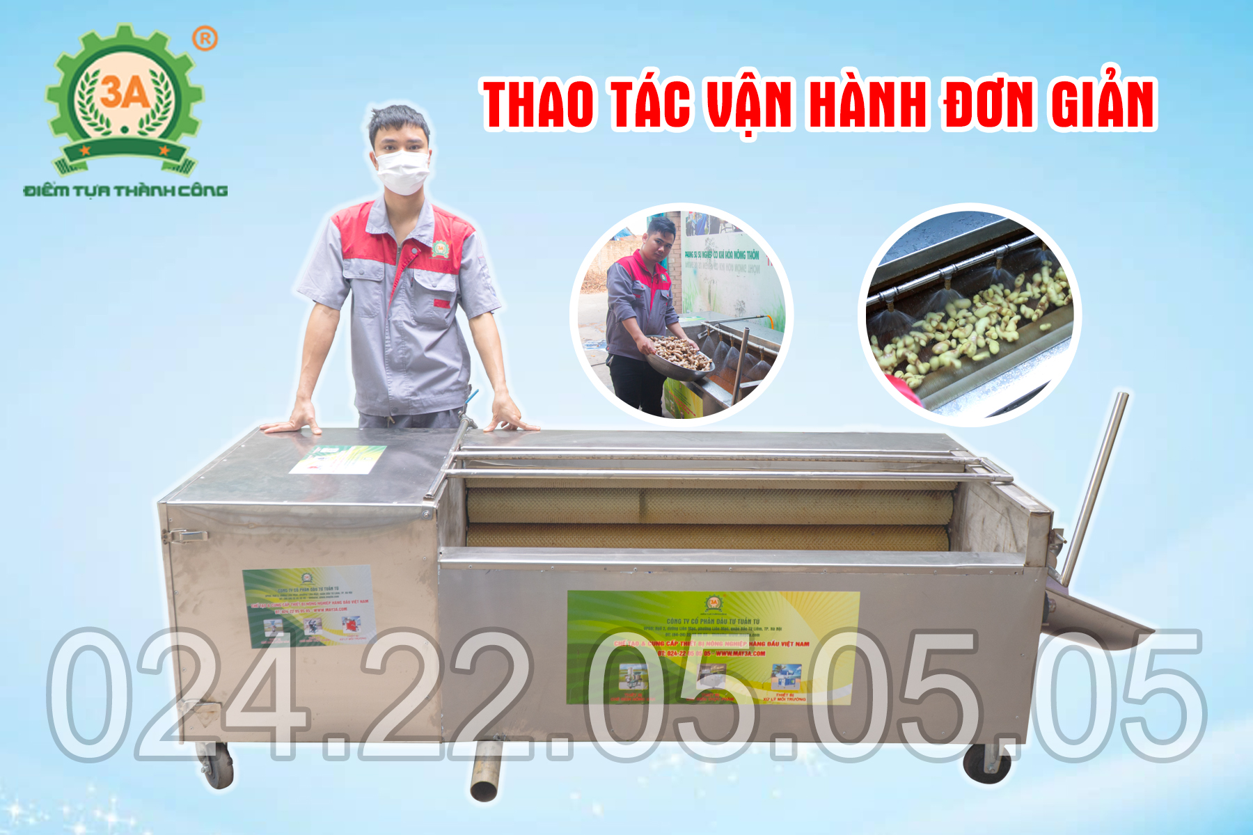 Thao tác vận hành máy vô cùng đơn giản