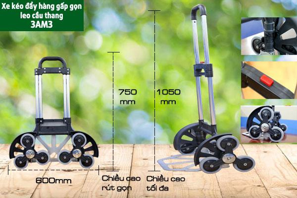 Kích thước của Xe đẩy hàng gấp gọn leo cầu thang 3AM3