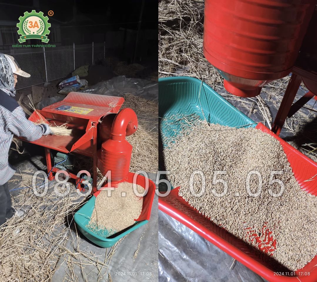 máy tuốt lúa ruộng bậc thang