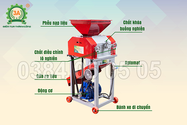 may-xay-ngo-vo-cong-suat-lon Cấu tạo máy vỡ ngô mảnh