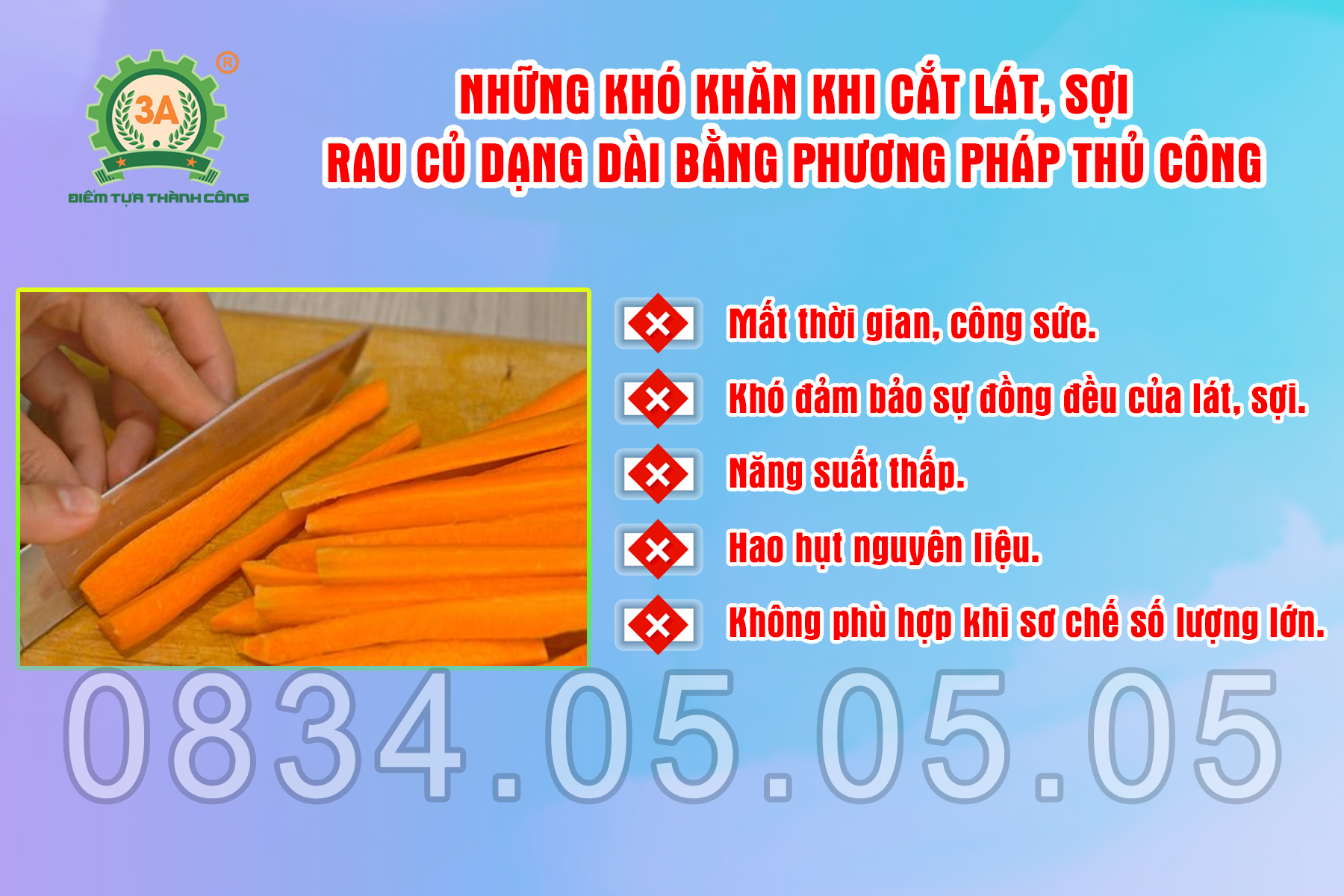 cắt rau củ bằng tay