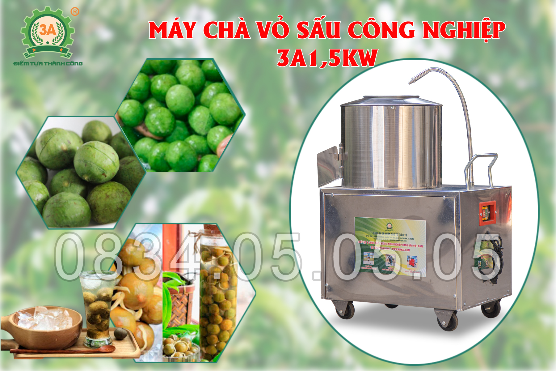 máy chà vỏ sấu công nghiệp
