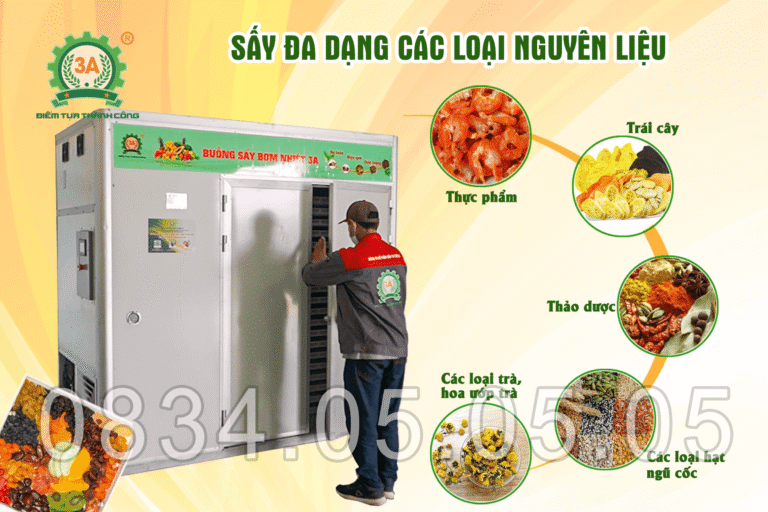 sấy đa dạng các loại nguyên liệu