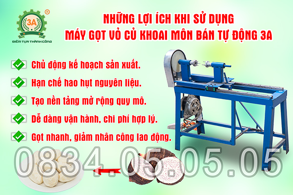 Máy gọt vỏ khoai môn
