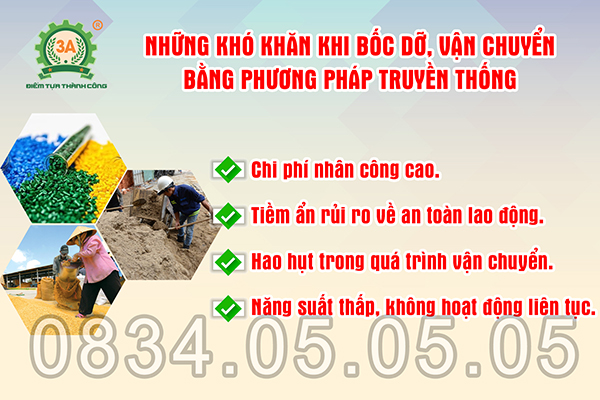 máy hút hạt nguyên liệu tự hành