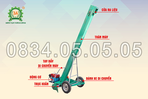 máy hút hạt nguyên liệu lên xe 3A 8HP