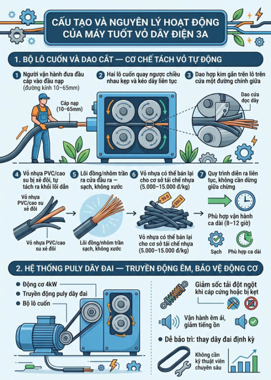 Máy Tuốt Vỏ Dây Điện 3A