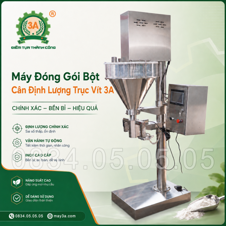 Máy Đóng Gói Bột Cân Định Lượng Trục Vít 3A