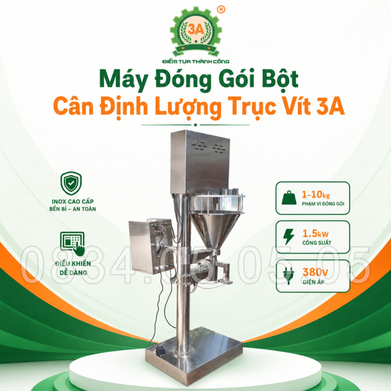 Máy Đóng Gói Bột Cân Định Lượng Trục Vít 3A