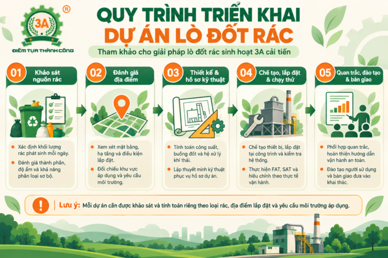 Quy trình triển khai dự án lò đốt rác sinh hoạt