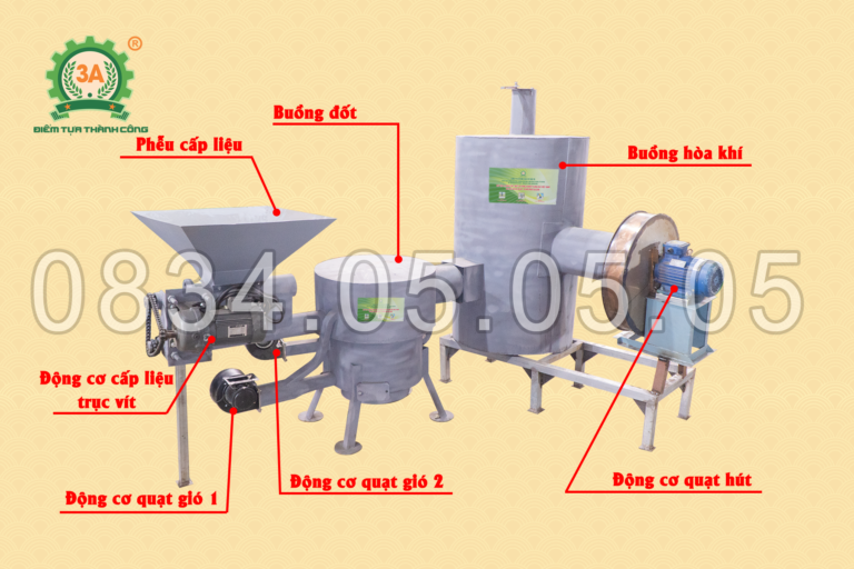 Cấu tạo lò đốt viên nén mùn cưa 3A