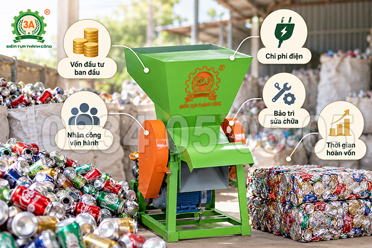 Máy Ép Lon Công Suất Bao Nhiêu Phù Hợp Kho Ve Chai?