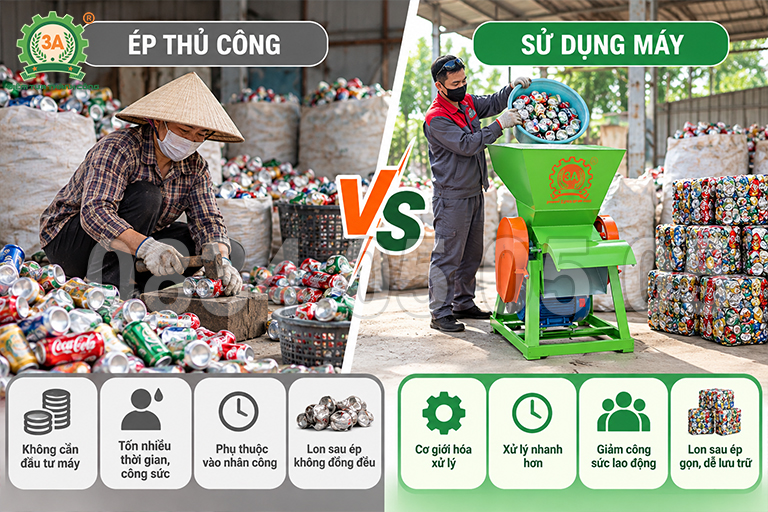 Máy ép vỏ lon bia Coca