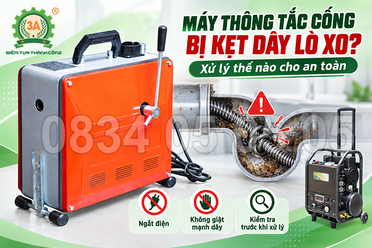 Máy Thông Tắc Cống Bị Kẹt Dây Lò Xo: Xử Lý Thế Nào?